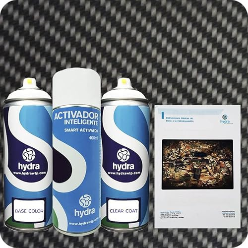 STARTER Kit Cubicatura Kit: Attivatore Spray 400 ml + colore di fondo + vernice + manuale di istruzioni+ pellicola cubicatura carbonio. Larghezza: 50 cm. Lunghezza: 200 cm (HFC-002)