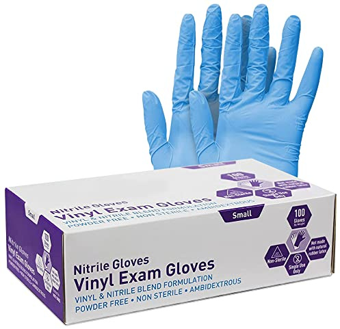 HIVEHYPE Disposable Gloves Nitrile - Powder Free, Latex Textured Grip, Non-Sterile Exam for Cleaning, Cooking, Medical Use, high-quality Gloves, Extra Strong (100, S)