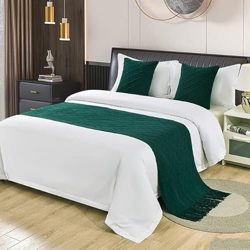 XIAOXIN Nordic Stricken Plaid Bett Handtuch Home Hotel Quaste Werfen Bett Läufer Esszimmer Hochzeit Party Decor Bett Schwanz Handtuch Kissenbezug