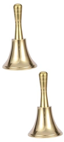 PRETYZOOM 2st Die Glocke Rütteln Glocken Für Hochzeitsveranstaltungen Glockenklang Für Babys Große Ruf Laute Hand Klingelnde Tisch Glocke Messing Handheld