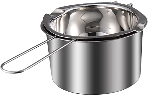 Alipis Double Boiler Pot Chocolate Melting Pot Boiling Water Pot, Stainless Steel Mixing Bowl Candy & Candle Making, 21/14 Oz