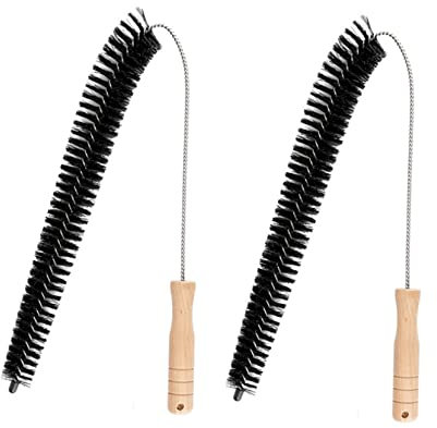 IMIKEYA Wooden Handle Washing Machine Cleaning Brush 2pcs for Dryer Duct Cleaning High Durability Easy Operation