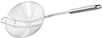 Cabilock Colador de Acero Inoxidable para Cocina Colador de Pasta con Gancho Espumadera Manual para Escurrir Alimentos para Uso Diario