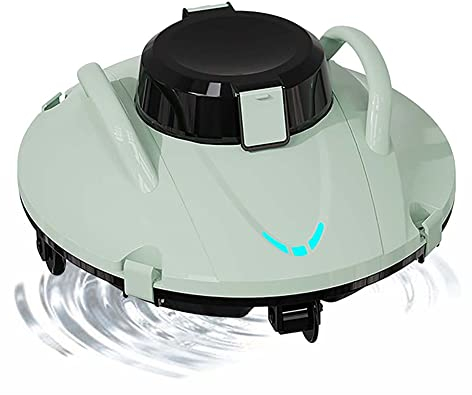 Nettoyeur de Piscine sans Fil Robot Nettoyeur de Piscine sans Fil, Robot Nettoyeur de Feuilles à Station d'accueil Automatique, aspirateur de Piscine, Double Moteurs sans balais, indicateur