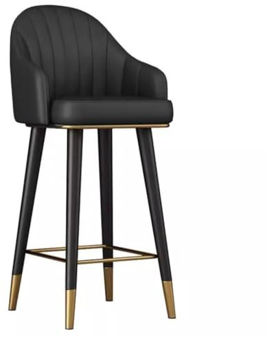 Barstuhl Tresenhocker Drehbarer Barhocker, Thekenhocker, 2er-Set, Küchen-Barhocker Mit Rückenlehne, Bequeme Küchen-Hochhocker Aus Kunstleder Bistrohocker Designer Hocker ( Color : Black , Size : Sitti