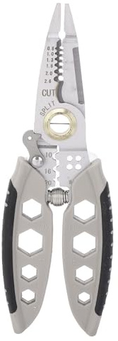 TICFOX 16 in 1 Pinza da Elettricista Strumento Spelafili da 7 Pollici per Crimpare Cavi Spelare Avvolgitori Taglio Tirare Grigio