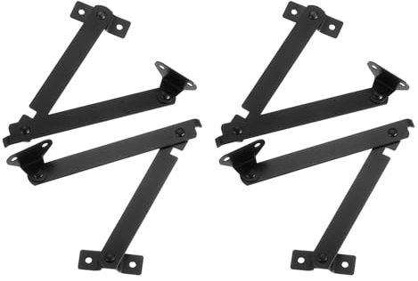 QUARKZMAN 4pcs Bisagra de Soporte para Tapa Plegable Giratoria 7.4x0.51 | para Muebles Cajas de Madera Estuches de Joyería Baúl Armario Armario