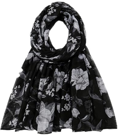 vimate black scarf for women-ladies fashion spring fall neck scarfs headscarf hijab beach scarf shawl (US-Style 33)