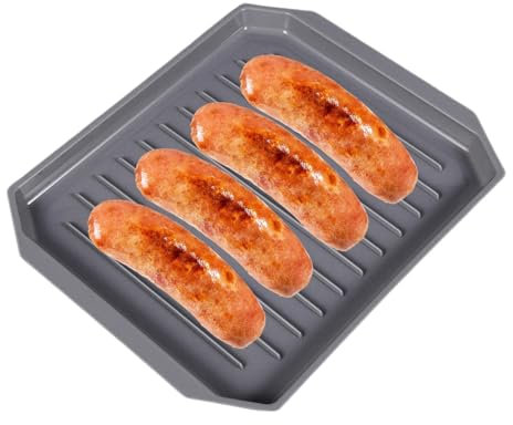 Sartén de tocino para microondas, bandeja de tocino para cocinar en el microondas | Barbacoa de tocino apta para microondas, fácil de limpiar, segura para microondas, para panaderías, uso en hoteles,