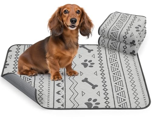 46x61cm Super saugfähige Welpen unterlagen, 2 Stück waschbare Pipimatten für Hunde, wasserdichte Haustier Urinunterlagen für Welpen, alte oder inkontinente Hunde
