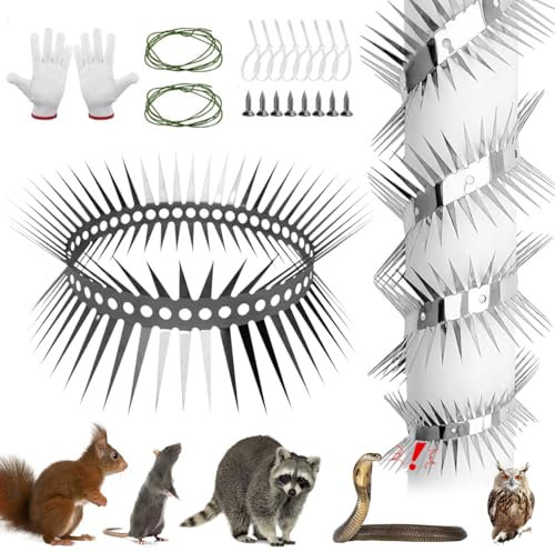 Protezione per Martore, Cintura Repellente per Gatti, Tubo di Protezione Dalle Martore in Acciaio Inox, Cintura Anti Martore per Tubi di Scolo in Acciaio per Casa, Grondaia, Albero 100/200/300cm (3M)