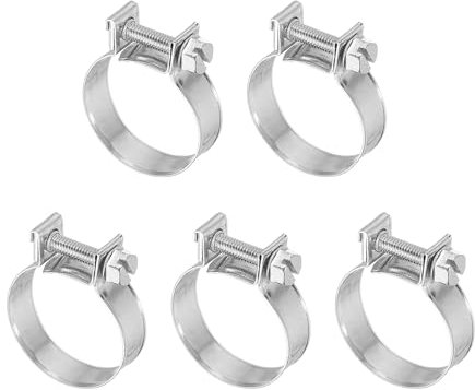 PATIKIL 5 Pcs 25-27mm Mini Fuel Injection Hose Clamps Stainless Steel Adjustable Clamp