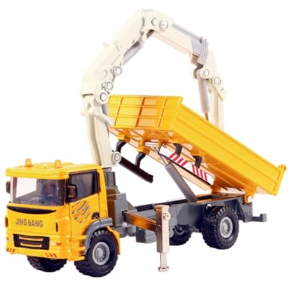 JISADER Camion grue jouet de Construction, jouets réalistes, voiture d'ingénierie, modèle de véhicule d'ingénierie, cadeaux de saint valentin, 1/60, Jaune