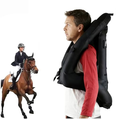 Eevan Equestrian Airbag Vest for Adults, Reusable Horse Riding Professional Shock Absorption Protective Vest (Black,M)