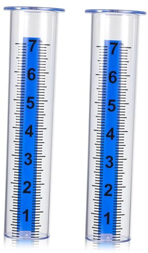 FONDOTIN 2pezzi Pz Tubo Pluviometro Trasparente Plastica Misuratore Di Pioggia Per Giardino e Cortile Scala Precisa e Facile Lettura Resistente Alle Intemperie