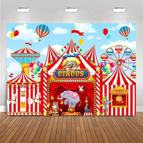 Sfondo circo per feste a tema carnevale per ragazzi e ragazze, decorazione per interni in tessuto di poliestere, sfondo fotografico 300cmx200cm