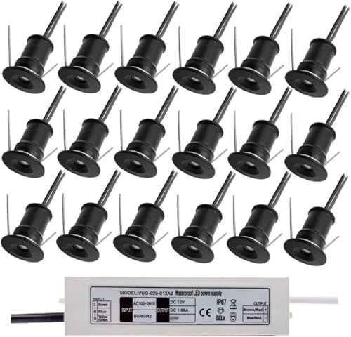 Mini Faretto da Incasso A LED con Trasformatore da 30 W, Faretto da Soffitto da Cucina da 1 W 12 V, Natural, 20x25mm