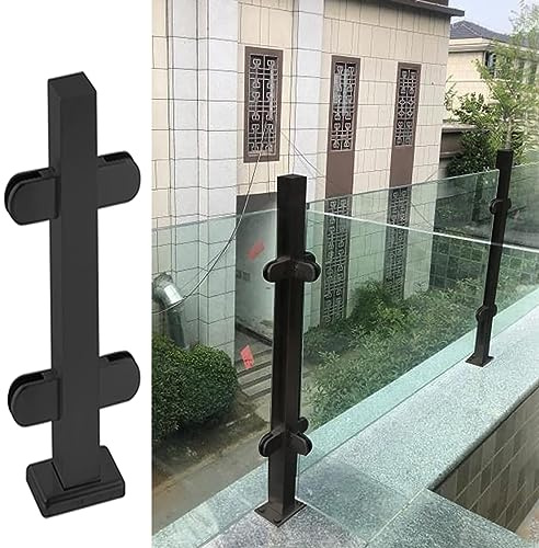 Sistema de barandilla cuadrada de vidrio para escaleras y balcones, barandilla de metal para piscina con postes de vidrio, solución de seguridad duradera y elegante