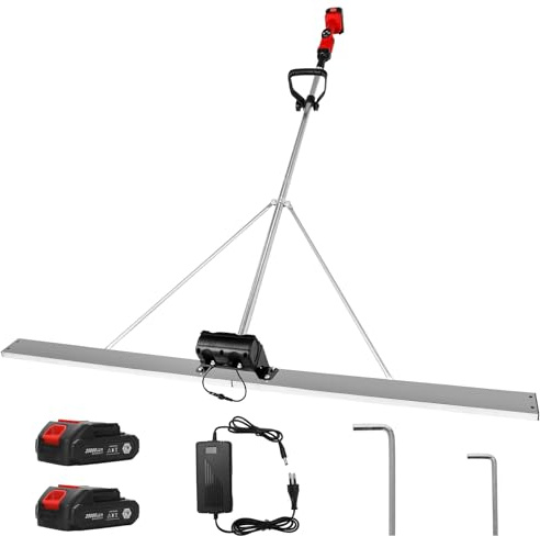 Akku-Beton-Estrich, elektrischer Zement-Estrich mit 2x6500mAh Battery, 1.5M Beton-Glättungswerkzeug, Elektrisches Vibrationswerkzeug, Beton-Vibrations-Nivellierwerkzeug mit 9-Gang-Einstellung