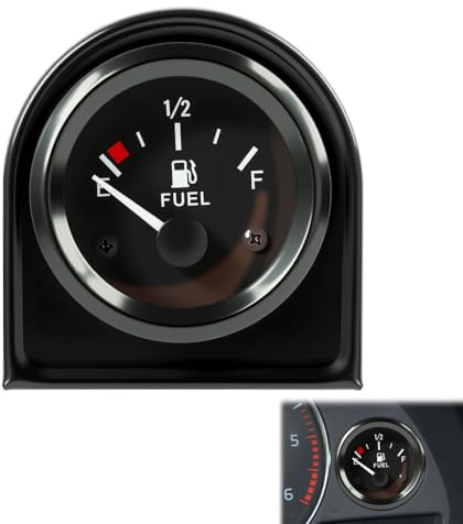 Aforador de Combustible Universal de 52mm, Medidor de Nivel de Combustible 2 E-1/2-F con Retroiluminación LED para Auto, RV, Yate y Motocicleta, Medidor de Gasoil Depósito