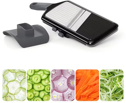 Good Grips Precision Handheld Mandoline | Compact Adjustable Slicer with 5 Blade Settings for Julienne and Slicing 、Non-Slip Grip 、Dishwasher Safe 、Easy Storage
