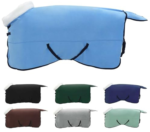 vidaXL Hästdyna Full Aqua 155 cm Polar fleece, Modern hästtäcke, vinterfleece, utomhus, ridsportutrustning, justerbart, varmt för kalla dagar