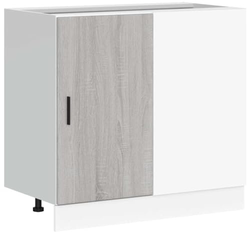 Genérico Mueble bajo para Fregadero Lyon de Madera de ingeniería Sonoma Gris,Mobiliario,Armarios y Almacenamiento,Armarios de Cocina,854294