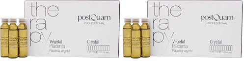 PostQuam - Pack de Ampollas de Placenta Vegetal Capilar - Tratamiento Anticaída para el Cabello - Estimula la Circulación y Previene la Caída Excesiva del Cabello - 12 Ampollas de 9 ml (Paquete de 2)