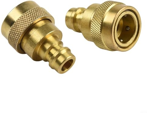 BEAZOOM 2 adaptadores de latón R134A a CA, conector de alta presión ajustable para reparación de aire acondicionado de coche, sin fugas