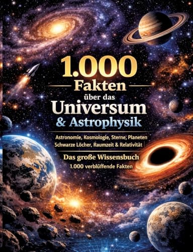 1.000 Fakten über das Universum & Astrophysik: Astronomie, Kosmologie, Sterne, Planeten, Schwarze Löcher, Raumzeit & Relativität | Das große Wissensbuch | 1.000 verblüffende Fakten