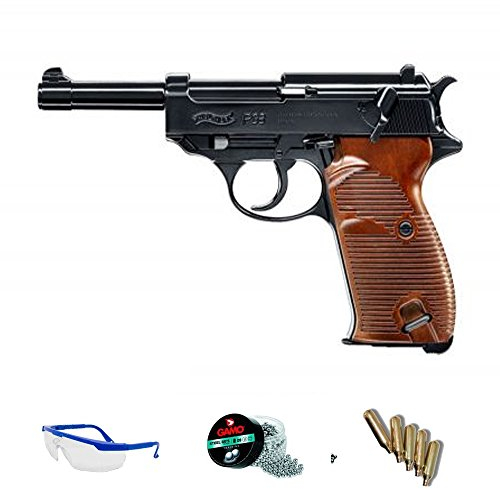 Pack Pistola de Aire comprimido Walther P38 - Arma de CO2 y balines BBS (perdigones de Acero) <3,5J