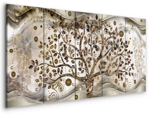 murando - Quadri Moderni per Soggiorno, Gustav Klimt Albero, 200x80 cm | Chiodi Inclusi, 5 Pezzi, Quadro Moderno, Pannelli Decorativi per Pareti, Decorazione da Parete, Resistenti Allo Sbiadimento