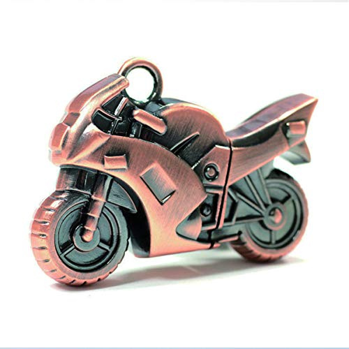 Ciway Moto Shape USB 2.0 Flash Drive Capacity, sin capacidad falsa (cobre rojo, 16 GB)