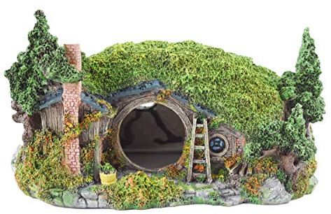 OMEM Aquarium Ornament Resin Cave Fish Tank Decoration Fish Hiding, Reptile Hideout House Hamster, Lizard, Gecko, Snake Habitat Hides