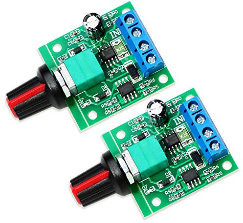 WayinTop 2Stücke PWM Motor Drehzahlsteller DC 1,8V 3V 5V 6V 12V 2A 1803BK Einstellbarer Geschwindigkeitsregler Niederspannungs Steuerungsmodul Kontroller mit Knopf