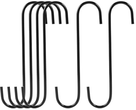 VILLCASE Large Stainless Steel S Hooks 8 Inch Heavy Duty Portable Hangers for Kitchen Home Organization Clothes Plants and DIY Storage