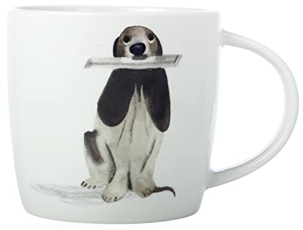 Maxwell & Williams DX1064 - Taza de café (400 ml, porcelana, diseño de perro y periódico, multicolor
