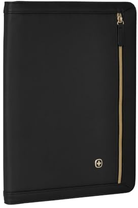 WENGER Amelie Schreibmappe mit Reissverschluss und 10 Zoll Tabletfach, Padfolio mit Business-Organizer, A4-Notizbuch, Damen, Schwarz, 611712