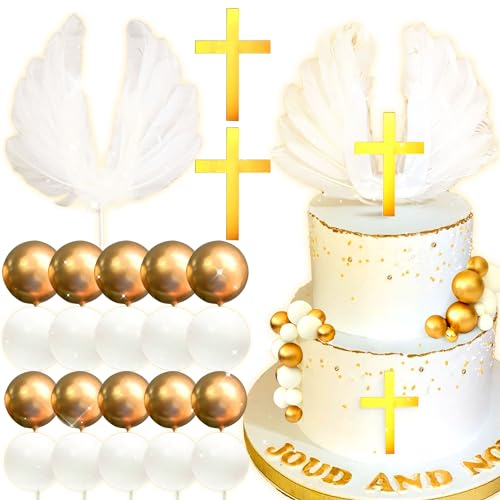 JeVenis Kreuz Taufe Kuchen Dekoration mit Engel Party Supplies
