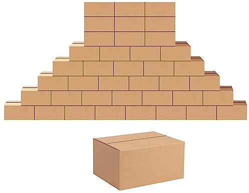 EdenseeLake 40 Pack 8x6x4 inches Shipping Boxes Small Cardboard Boxes for Packing, Moving, Mailing, Brown