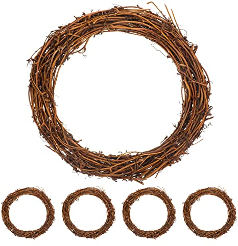 Cabilock 5stücke Teiliges Rattan Kranz Dekorativer Für Kranzgestaltung Für Weihnachten Und Herbstdekoration Für Innen Und Außendekoration
