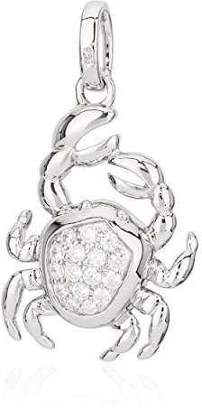 NKlaus Kettenanhänger Sternzeichen 925 Silber Zirkonia Weiß Horoskop Zodiak