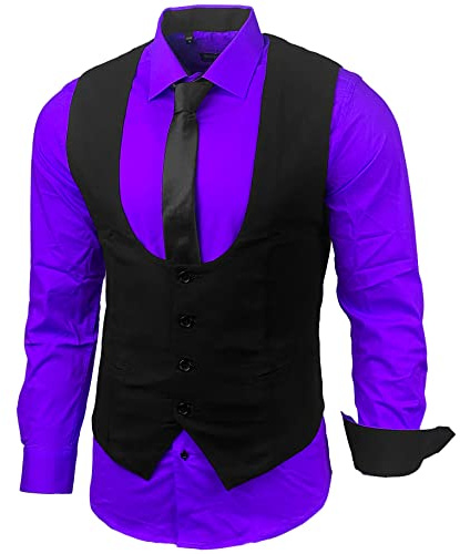 Herren Hemd Weste Krawatte Set Business Anzugweste Westen Slim Fit Smoking Frack Business Herrenanzug-Set Sakko B-101