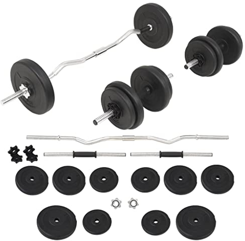 Langhantel- und Kurzhantelset 30 kg, Chusui Hanteln Set, Kurzhanteln, Dumbbells, Hantelset, Kraftraining, Gewichte Set, Strength Training Equipment