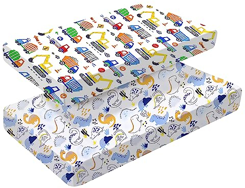 2 Bio-Baumwoll-Spannbettlaken für Mädchen Jungen | Bettwäsche für Kinderbett | Pflegeleichte, weiche und strapazierfähige Baumwolle - 70 x 140 cm