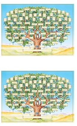 Anloximt 2Pack Ahnentafel zum Ausfüllen in 6 Generationen Genealogie Poster Blank ausfüllbare Ahnentafel Großer Druck Stammbaum Bilderrahmen für Familiengeschichte Abstammung Reunions