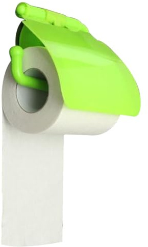 INOOMP Porta Carta Igienica Con Copertura E Antipolvere Verde A Parete Ventosa Per Scatola Tissue Adatto Per Rotoli Di Carta Fino Installare
