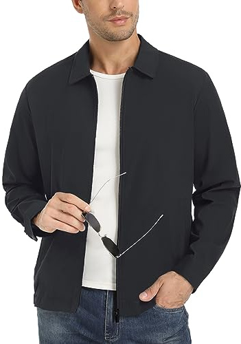 EKLENTSON Men's Lightweight,Water Resistant Spring Jacket with Pockets