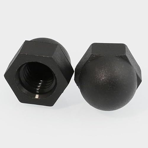 Nylon-Hutmuttern mit Hutkappe, weiß/schwarz, Sechskant-Sechskantmutter, M3, M4, M5, M6, M8, M10, M12, M14, M16, M18, M20 für Isolierung, USE-M16 (5 Stück), schwarz