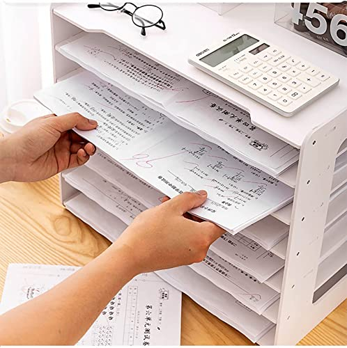Aufbewahrungskisten, Organizer, Schrank, Büro und Schule, weiß, Schreibtisch-Aktenregale – extra große A3-Papierregale für den Schreibtisch – Briefablage, Zeitschriftensammler